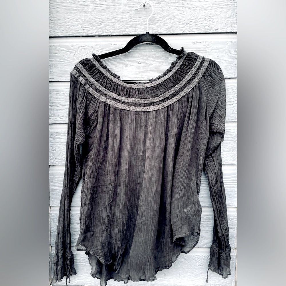 Black Sheer Kimchi Blue Blouse